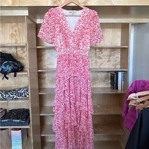 Halebob pink and white floral pattern maxi
